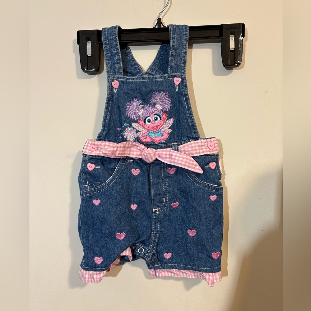 Vintage Baby Sesame Street Abby Cadabby‎ Rare Overalls Shorts 6 to 9 Months